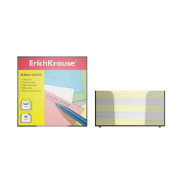 Бумага для заметок ErichKrause, 90x90x50 мм, 2 цвета: белый, желтый, в пластиковой подставке