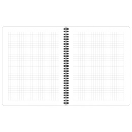 Тетради ДЭК А5 48 л. КОМПЛЕКТ 4 шт., BRAUBERG, гребень, клетка, 80 г/м, Soft-Touch, "Black Classic", 405578