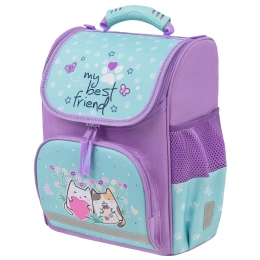 PIFAGOR basic сөмкесі, 1 бөлім, 3 қалта, эргономикалық арқа, "Cat friends", 35x28x18 см, 272048
