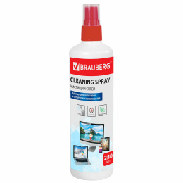 BRAUBERG LCD (LCD) мониторларына, оптикаға және Шыныға арналған тазартқыш сұйықтық Спрейі, 250 мл, 510120