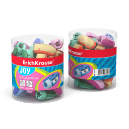 Точилка пластиковая ErichKrause JOY®, ассорти (в тубусе по 48 шт)