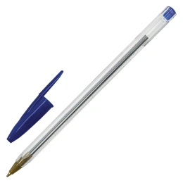 Ручка шариковая STAFF "Basic Budget BP-04", СИНЯЯ, линия письма 0,5 мм, с штрихкодом, 143868