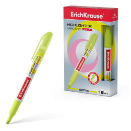 Маркер для выделения текста ErichKrause VisioLine® V-11 Неон, цвет чернил желтый (в коробке по 12 шт.)