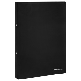 Папка на 2 кольцах А4 BRAUBERG UNIVERSAL, 25 мм, черная, до 170 листов, 0,5 мм, 273031