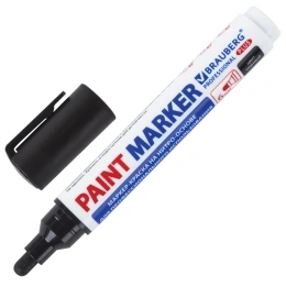 Маркер-лак бояуы (paint marker) 6 мм, қара, НИТРО негізі, BRAUBERG Professional PLUS EXTRA, 151451