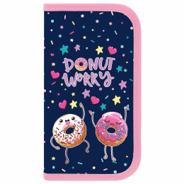 Пенал ПИФАГОР, 2 отделения, ламинированный картон, 19х11 см, "Comic donuts", 273482